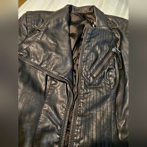 BlankNYC faux leather moto jacket, XS Black